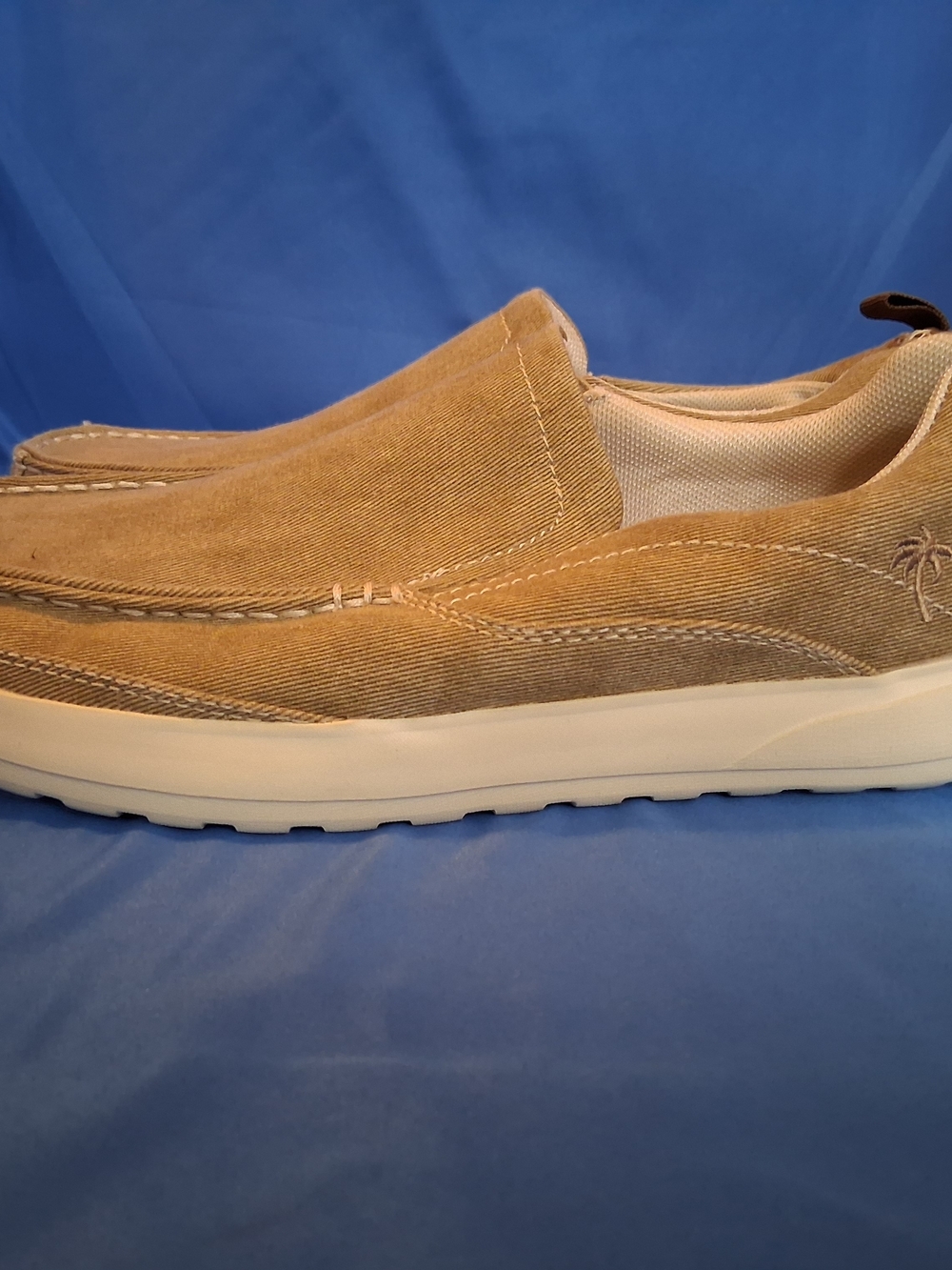 Margaritaville Men's Tan Canvas Slip-On Casual Shoes Round Toe US 9